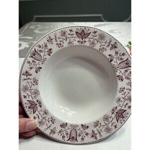 Johnson Brothers Mulberry Floral Rimmed Soup Bowls Cereal 7 3/4” England 6pc